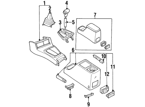 1995 Kia Sephia Center Console Cover Diagram for 0K9A346088A