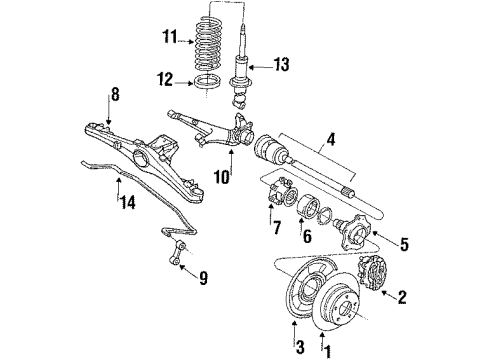 1984 BMW 528e Rear Suspension Components, Lower Control Arm, Stabilizer Bar Coil Spring Diagram for 33531128708