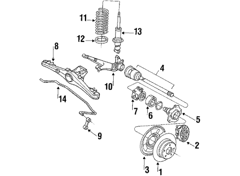 1985 BMW 528e Rear Brakes Rear Shock Absorber Diagram for 33521129241