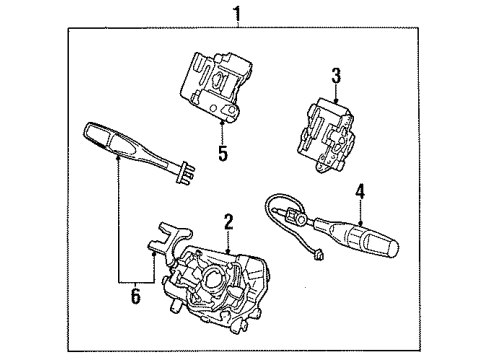 1994 Kia Sephia Switches Switch Assembly-Multifunction Diagram for 0K20B66120B