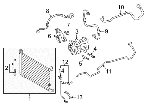 2020 Lexus LS500 A/C Condenser, Compressor & Lines Compressor Assy, W/Pulley Diagram for 88310-50230