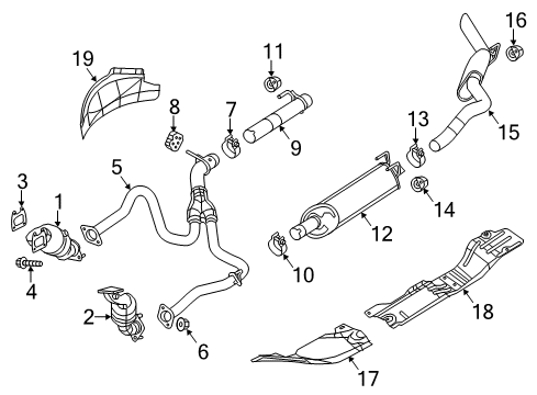 2013 Ram 1500 Exhaust Components Converter-Exhaust Diagram for 55398516AF