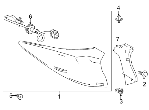 2021 Toyota Prius Prime Bulbs Socket & Wire Diagram for 81555-47331