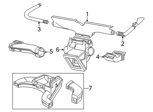 2003 Ford Mustang Ducts Defroster Nozzle Diagram for F4ZZ-19E630-AA