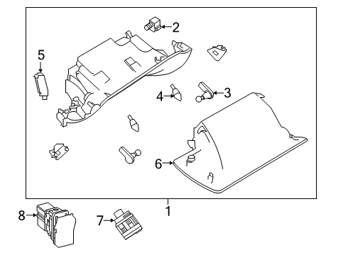 2020 Nissan Altima Trunk Bumper-Glove Box Lid Stopper Diagram for 68519-1PA0A