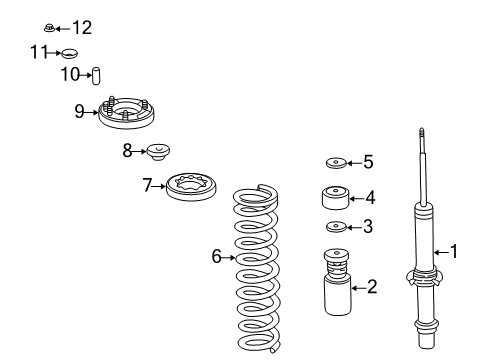 1999 Honda Accord Struts & Components - Front Spring, Front Diagram for 51401-S84-A02