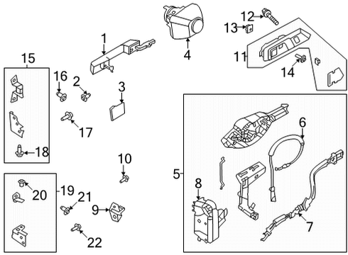 2021 Ford Bronco Lock & Hardware Handle, Inside Screw Diagram for -W507122-S437