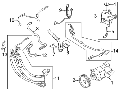 2015 BMW 740Ld xDrive P/S Pump & Hoses, Steering Gear & Linkage Dynamic Drive Expansion Hose Diagram for 32416778534
