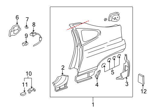 2002 Honda Insight Fuel Door Cable, Fuel Lid Opener Diagram for 74411-S3Y-A00