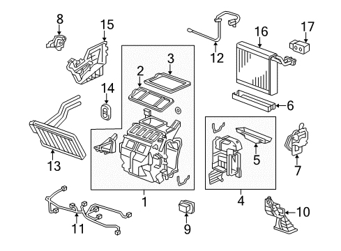 2006 Honda Civic Heater Core & Control Valve Thermistor, Air Conditioner Diagram for 80560-SVA-A02