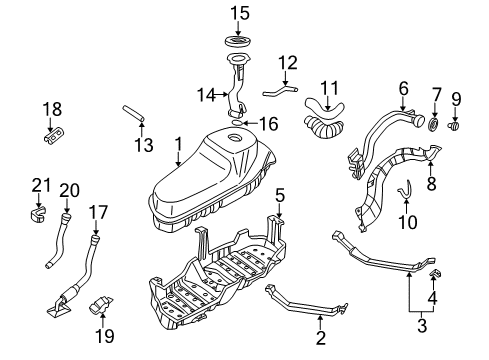 1998 Infiniti QX4 Fuel Supply Sender Unit Fuel Gauge Diagram for 25060-1W610