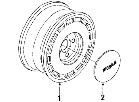 1987 Nissan Maxima Wheels, Covers & Trim Disc Wheel Cap Diagram for 40315-38E00