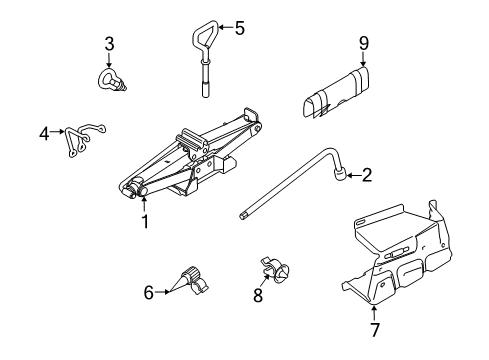 2013 Ford Transit Connect Jack & Components Lug Wrench Diagram for 2T1Z-17032-B