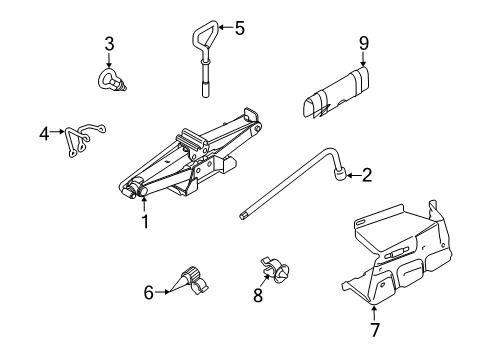 2013 Ford Transit Connect Jack & Components Lever Diagram for 3T1Z-9917081-A