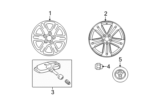 2012 Toyota Highlander Wheels, Covers & Trim Wheel, Alloy Diagram for 42611-48470