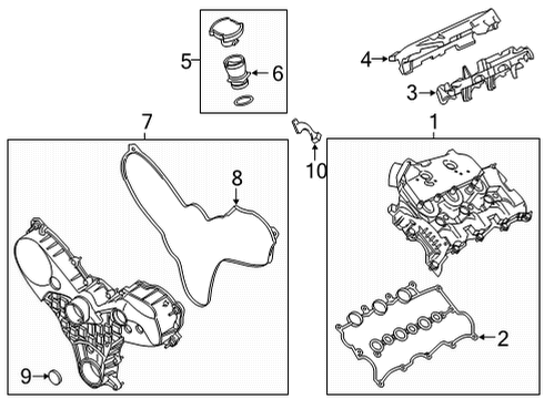 2021 Ford F-150 Valve & Timing Covers Bracket Diagram for 4R8Z-6019-A