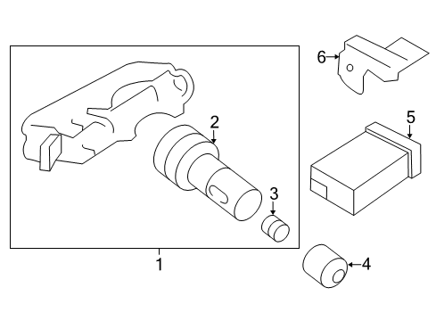 2014 Hyundai Tucson Tire Pressure Monitoring Tire Pressure Sensor Diagram for 52933-2S510