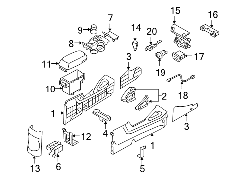 2010 Hyundai Tucson Console Knob Assembly-Gear Shift Lever Diagram for 46720-2P100-MBS