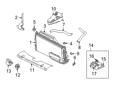 2000 Chrysler Concorde Radiator & Components ISOLATOR-Cooling Module Mounting Diagram for 4596268AA