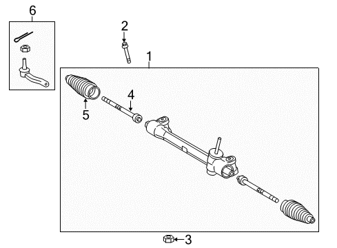 2014 Toyota Yaris Steering Column & Wheel, Steering Gear & Linkage Outer Tie Rod Diagram for 45046-09480