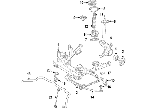 2007 BMW X3 Front Suspension Components, Lower Control Arm, Ride Control, Stabilizer Bar Drive Flange Hub Diagram for 31203413226