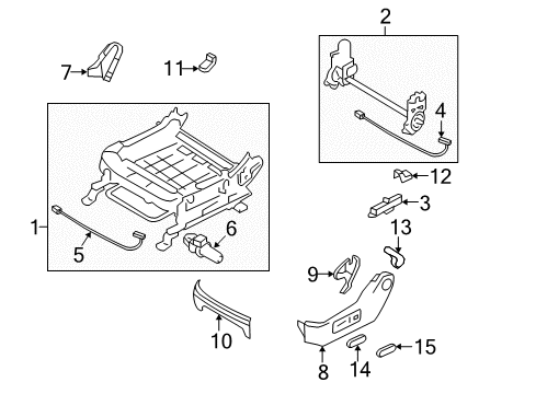 2007 Hyundai Santa Fe Power Seats Cover-Front Cushion Inside, LH Diagram for 88035-0W000-J4