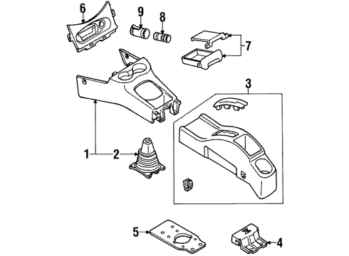 1998 Ford Escort Center Console Shift Boot Diagram for F7CZ-7277-AC