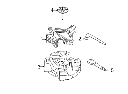 2016 Lincoln MKZ Jack & Components Hold Down Diagram for DS7Z-1424-B