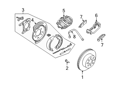 2006 Hummer H2 Rear Brakes Hose Asm, Rear Brake Diagram for 19366684