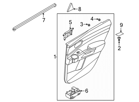 2021 Kia Sorento Rear Door Handle Assembly-Rear Doo Diagram for 83620R5010FMH