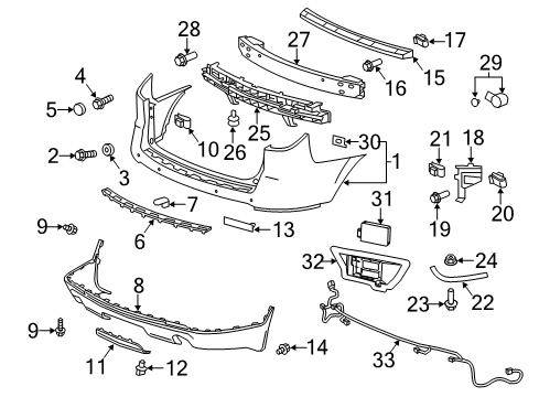 2013 Chevrolet Traverse Rear Bumper Inner Support Diagram for 20986157