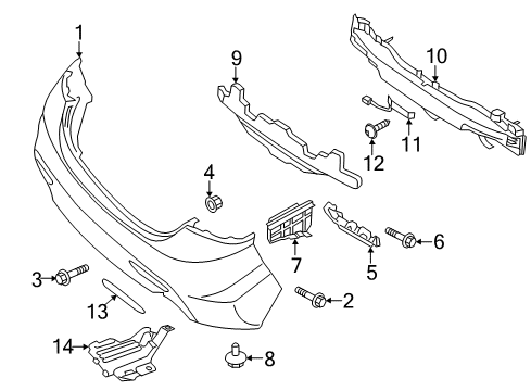 2013 Hyundai Elantra Coupe Keyless Entry Components Reflector/Reflex Assembly-Rear Lh Diagram for 92405-3X500