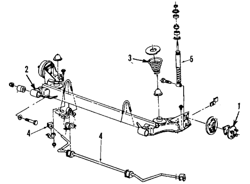 1984 Cadillac Cimarron Rear Axle, Stabilizer Bar, Suspension Components Spring (Rate 31/50.5 (Light Duty 3000) Diagram for 10026151