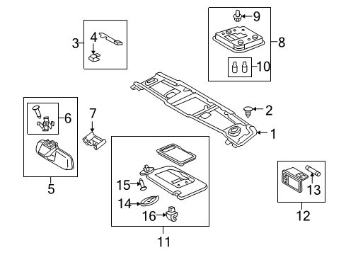 2013 Lexus IS250 Interior Trim - Roof Lamp Assy, Map Diagram for 81260-53430-C0