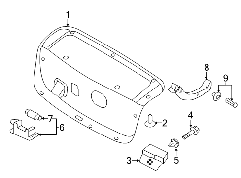 2015 Kia Optima Bulbs Trim Trunk Lid Diagram for 817522T500