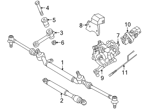 2008 Chrysler Crossfire P/S Pump & Hoses, Steering Gear & Linkage Clamp-Tie Rod Diagram for 5098996AA
