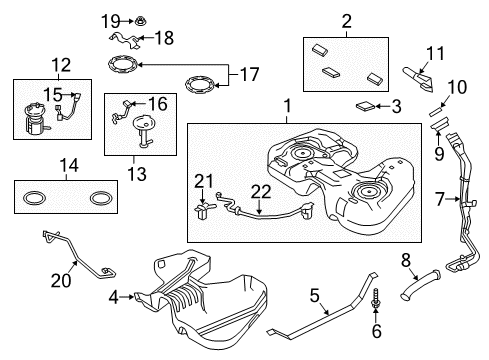 2015 Lincoln MKS Fuel Supply Fuel Pump Diagram for DA5Z-9H307-H