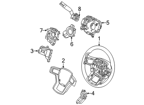 2022 Ford E-350 Super Duty Steering Wheel & Trim Cruise Switch Diagram for FL3Z-9C888-CB