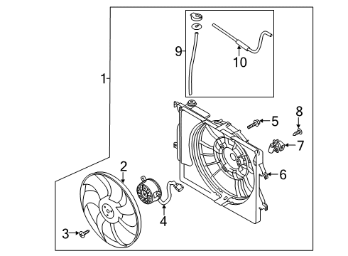 2021 Hyundai Venue Cooling System, Radiator, Water Pump, Cooling Fan Hose-Reservoir Diagram for 25443-H5000