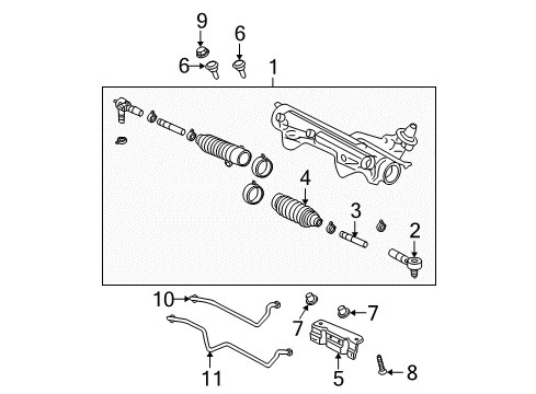 2003 Ford Explorer Steering Column & Wheel, Steering Gear & Linkage Pressure Tube Diagram for 1L2Z-3A717-KA