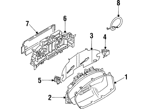 1997 Mitsubishi Diamante Instruments & Gauges Bulb Diagram for MB066068