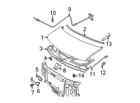2019 Chevrolet Express 3500 Hood & Components Seal Diagram for 23359901