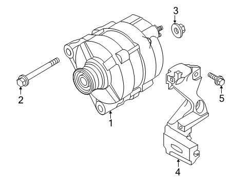 2013 Nissan Versa Alternator Bolt Diagram for 01125-E8051