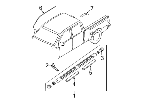 2015 Nissan Titan Exterior Trim - Cab Moulding-Roof Drip, LH Diagram for 73853-ZH30A