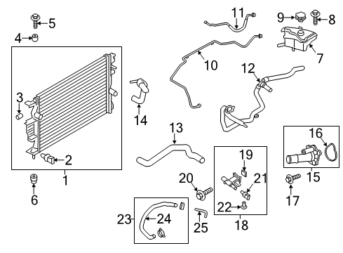 2014 Ford Fusion Radiator & Components Reservoir Hose Diagram for DG9Z-8075-C