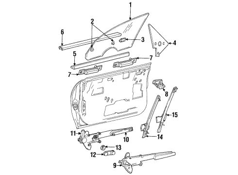 1997 Plymouth Neon Front Door Front Door Window Regulator Diagram for 4882285