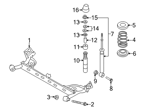 2012 Nissan Leaf Rear Suspension Bolt Diagram for 54459-EN01A