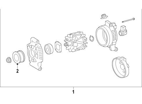 2021 Lexus LS500 Alternator Alternator Assembly With Regulator Diagram for 27060-31390