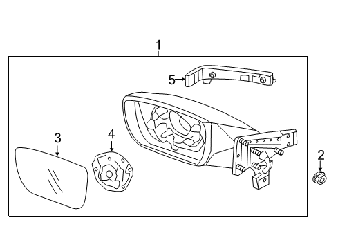 2013 Hyundai Azera Mirrors Glass Holder Assembly-Outside Rear View, LH Diagram for 87611-3V300