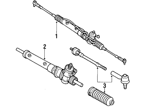 1988 Nissan Pulsar NX P/S Pump & Hoses, Steering Gear & Linkage Gear Assy-Power Steering Diagram for 49200-85M06
